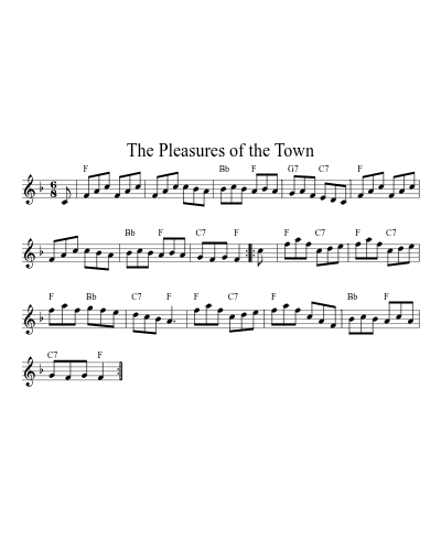 The Pleasures of the Town (Version 16) sheet music preview