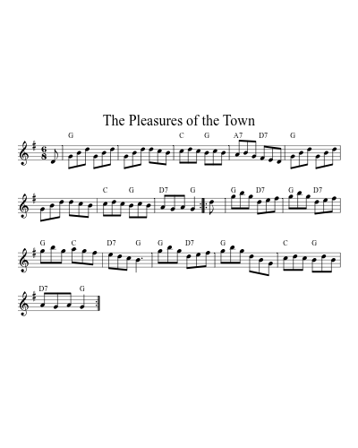 The Pleasures of the Town (Version 17) sheet music preview