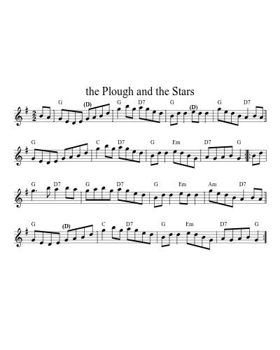 the Plough and the Stars (Version 5) sheet music preview