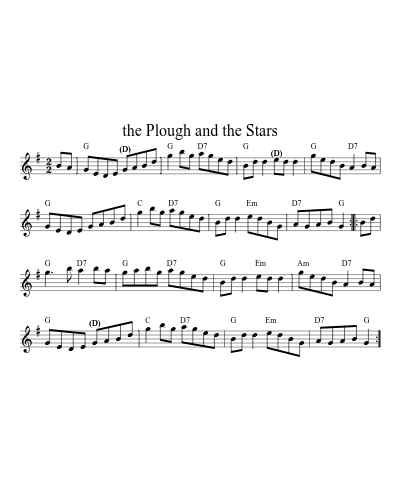 the Plough and the Stars (Version 6) sheet music preview