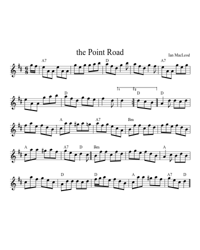 the Point Road sheet music preview