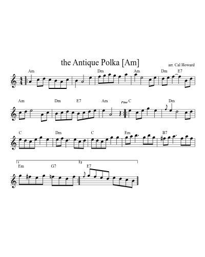 The Antique Polka   [Bm] (Polka Antique) sheet music preview