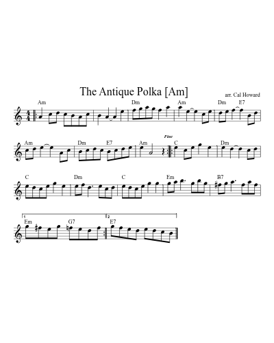 The Antique Polka   [Bm] (Version 5) sheet music preview