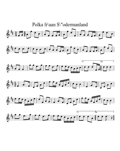 Polka fr\aan S\"odermanland (Version 3) sheet music preview