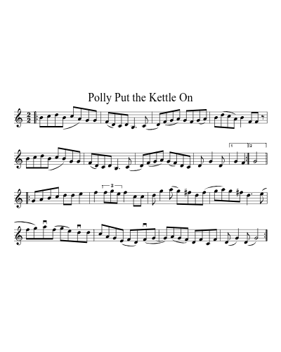 Polly Put the Kettle On (Version 2) sheet music preview
