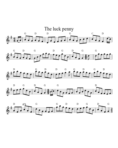 The luck penny sheet music preview