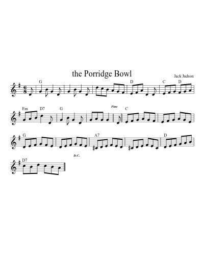 the Porridge Bowl sheet music preview