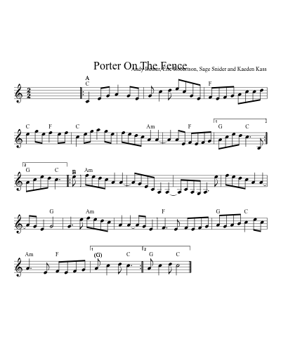 Porter On The Fence (Version 2)