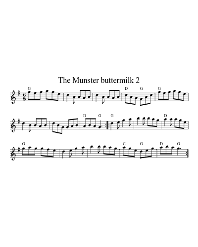 The Munster buttermilk 2 sheet music preview