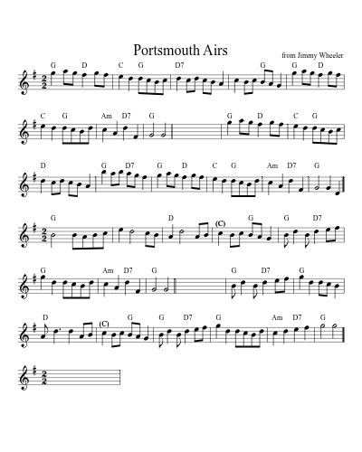 Portsmouth Airs sheet music preview