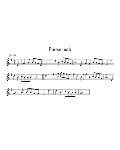 Portsmouth (Version 2) sheet music preview