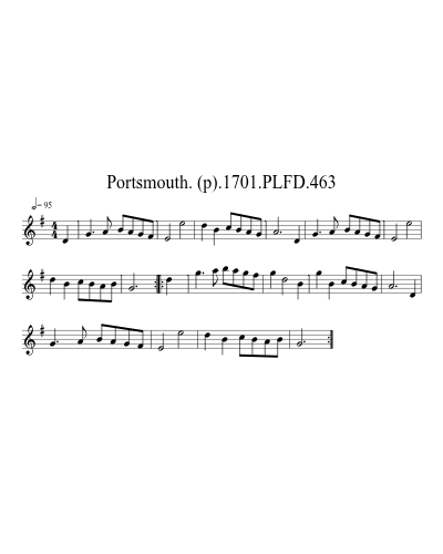 Portsmouth. (p).1701.PLFD.463 sheet music preview