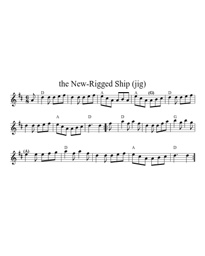 the New-Rigged Ship (jig) sheet music preview