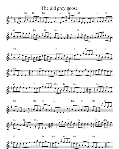 The old grey goose sheet music preview