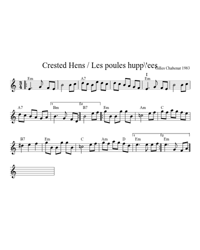 Crested Hens / Les poules hupp\'ees (Version 2)