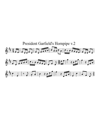 President Garfield's Hornpipe  v.2 (Version 2) sheet music preview