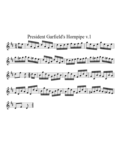 President Garfield's Hornpipe  v.1 (President Garfields Standpiece 1)