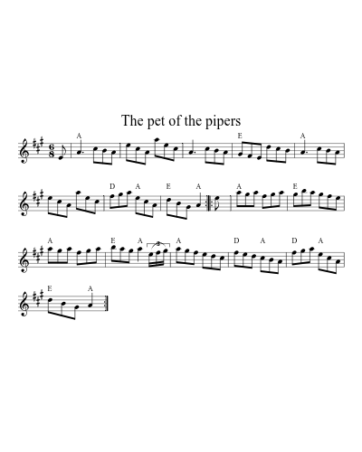 The pet of the pipers sheet music preview