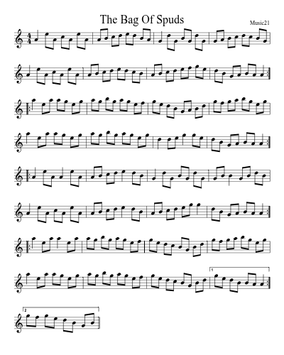 The Bag Of Spuds sheet music preview