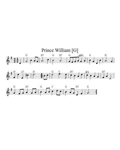 Prince William [G] sheet music preview