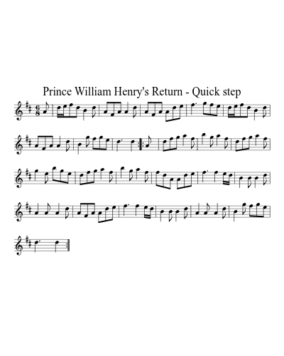 Prince William Henry's Return - Quick step