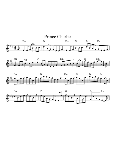 Prince Charlie (Version 2) sheet music preview