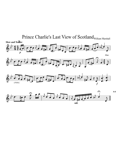 Prince Charlie's Last View of Scotland sheet music preview