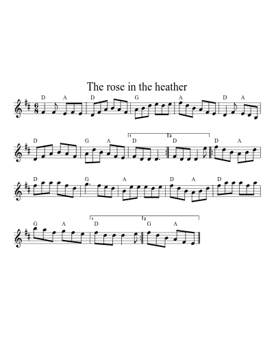 The Rose In The Heather (Version 2) sheet music preview