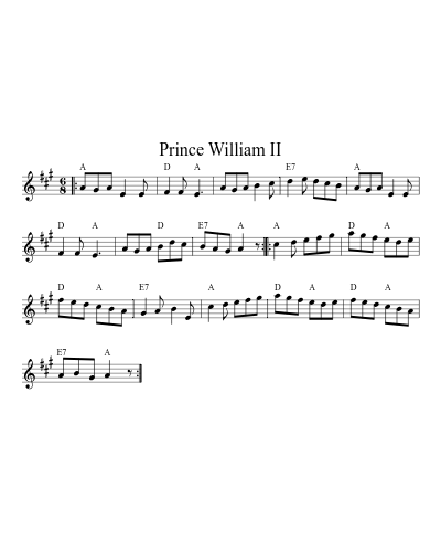 Prince William II sheet music preview