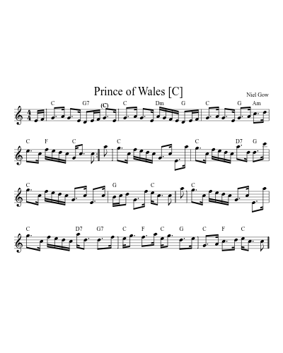 Prince of Wales   [C] sheet music preview