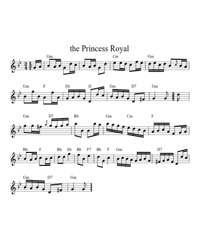 the Princess Royal sheet music preview
