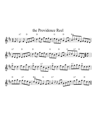 the Providence Reel sheet music preview