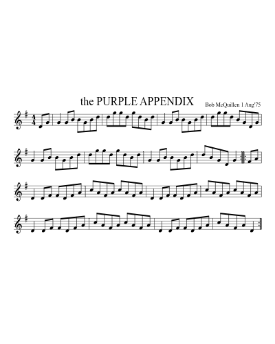 the PURPLE APPENDIX (Purple Appendix) sheet music preview