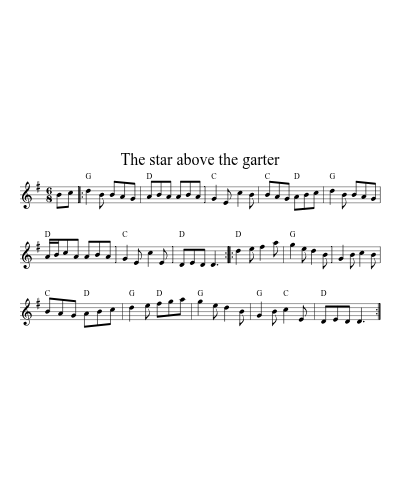The star above the garter sheet music preview