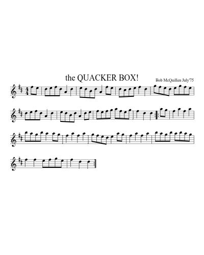 the QUACKER BOX! (Quacker Box) sheet music preview