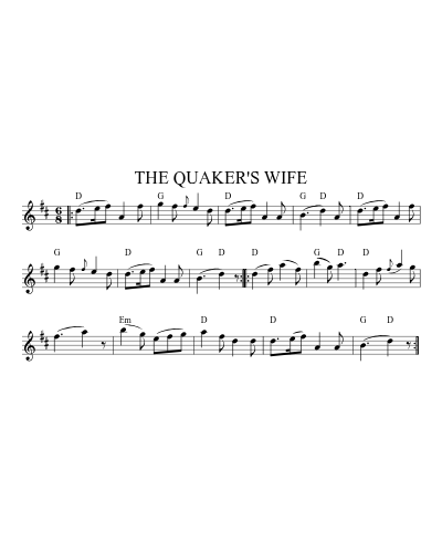 THE QUAKER'S WIFE sheet music preview