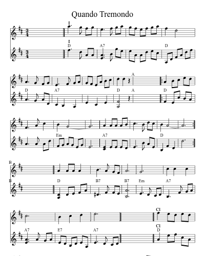 Quando Tremondo (Version 2) sheet music preview