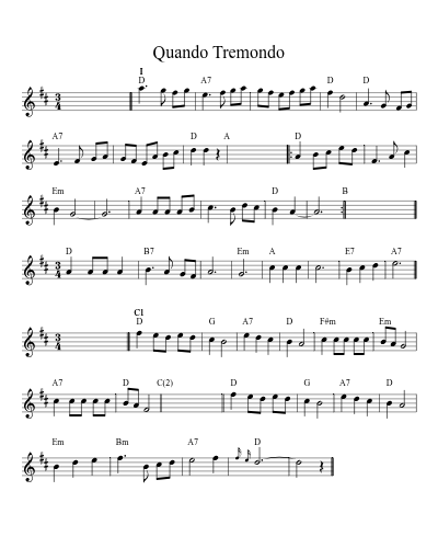 Quando Tremondo (Version 5) sheet music preview