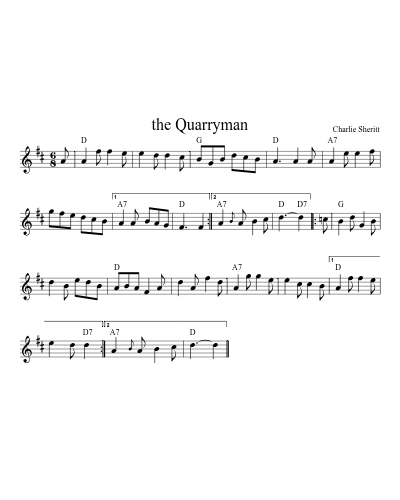 the Quarryman sheet music preview