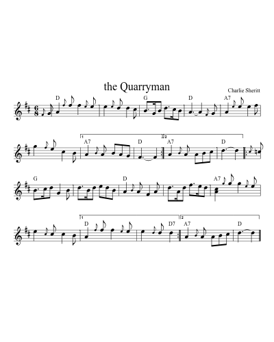the Quarryman (Version 2) sheet music preview