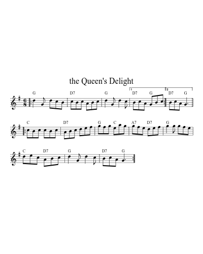 the Queen's Delight sheet music preview