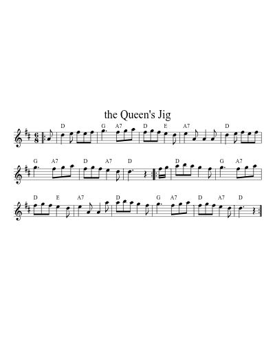 the Queen's Jig sheet music preview