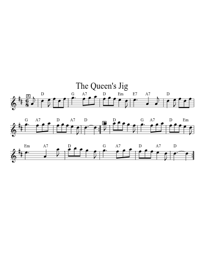 the Queen's Jig (Version 3) sheet music preview