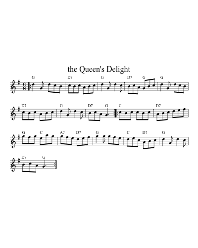 the Queen's Delight (Version 2) sheet music preview