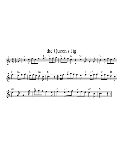 the Queen's Jig (Version 5) sheet music preview