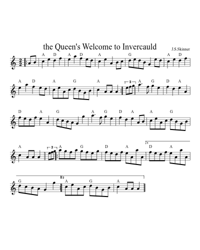 the Queen's Welcome to Invercauld (Version 3) sheet music preview