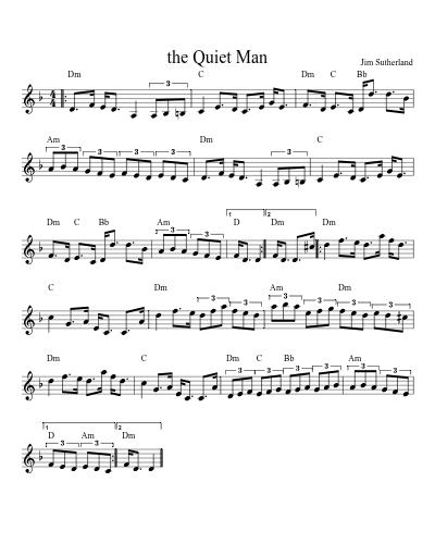 the Quiet Man sheet music preview