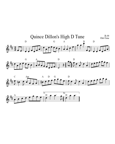 Quince Dillon's High D Tune (Version 2)