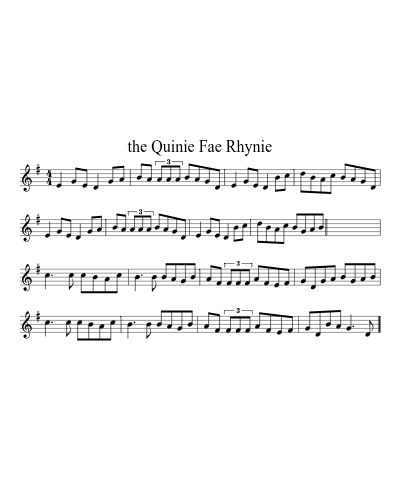 the Quinie Fae Rhynie (Version 2) sheet music preview