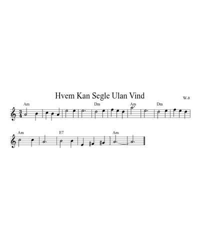 Hvem Kan Segle Ulan Vind (Rj Allwaltz)